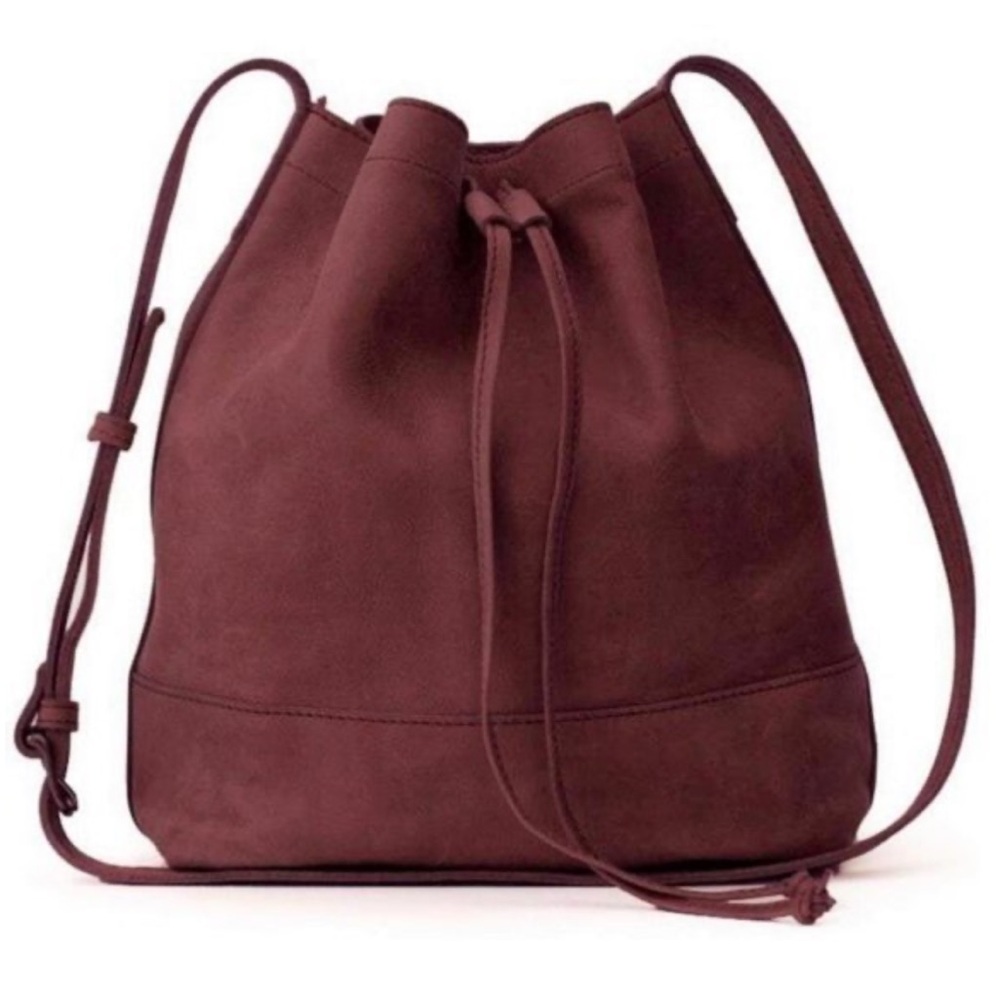 Able burgundy Crossbody Bag with Drawstring Closure